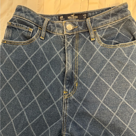 Blue Diamond Pattern Jeans - Picture 2 of 4